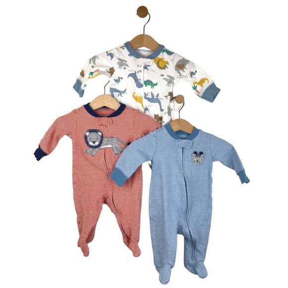 Carter's Other - Carter's set of 3 Long Sleeve Bodysuit Red, Blue, White 3 Months